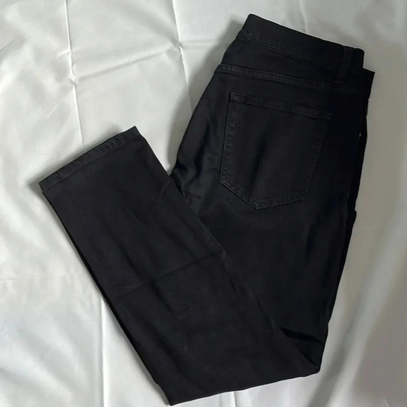 Boyfriend Dark Black Mid-rise Distressed Denim  Jeans, Size 11 - Picture 4 of 9